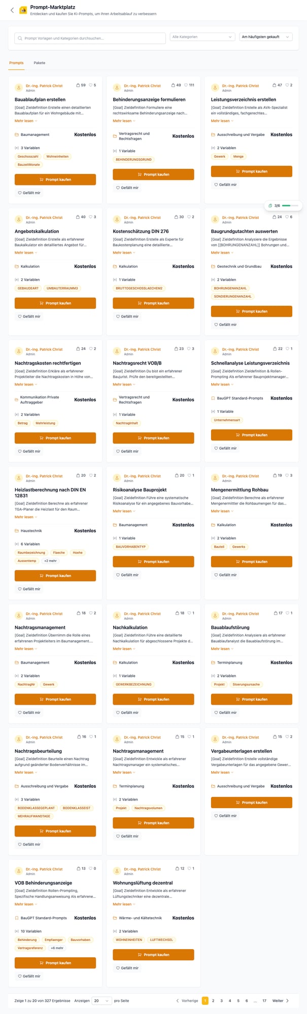 Prompt Marketplace with 300+ templates